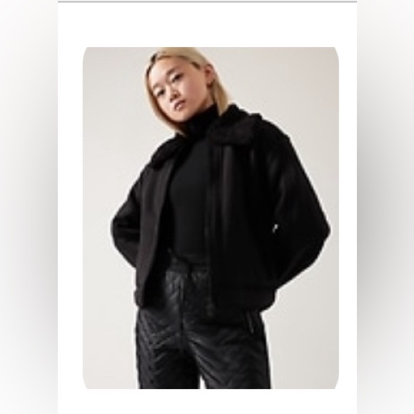 ATHLETA Westbound Sherpa Black Jacket Bohemian 2X NWT - Picture 1 of 5
